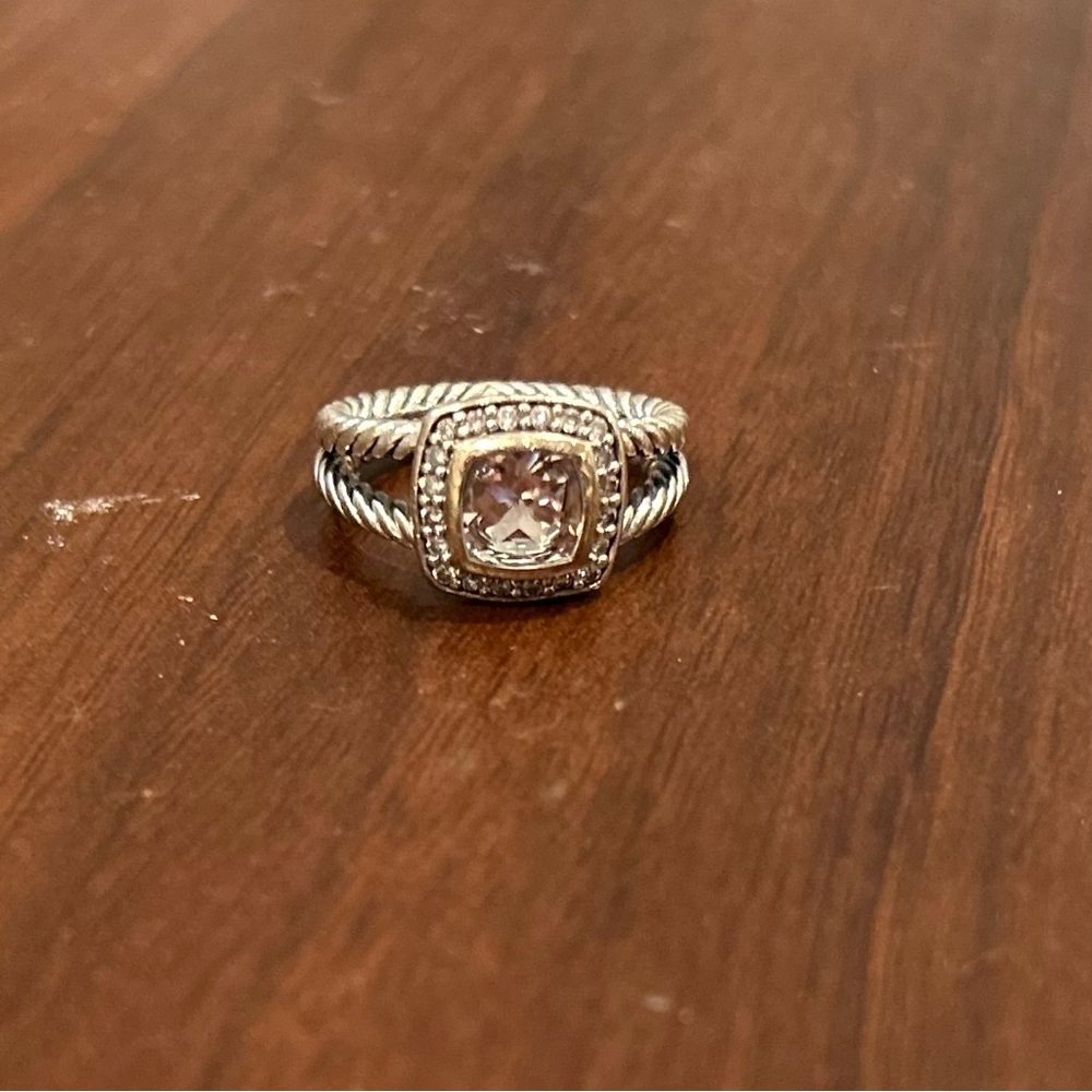 David Yurman Ring Petite Albion- 
Sterling Silver with Morganite